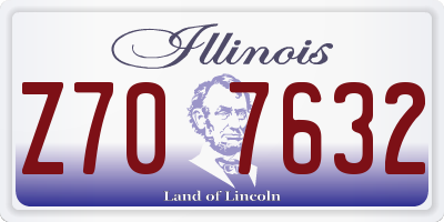 IL license plate Z707632