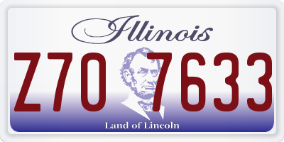 IL license plate Z707633