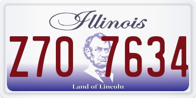 IL license plate Z707634