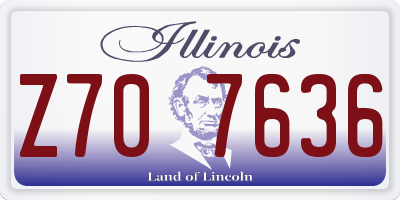IL license plate Z707636