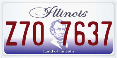 IL license plate Z707637