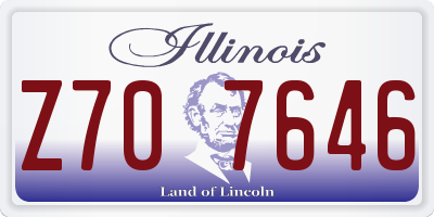 IL license plate Z707646