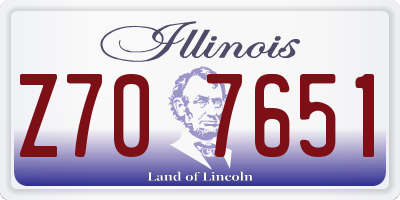 IL license plate Z707651