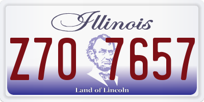 IL license plate Z707657