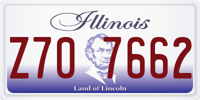 IL license plate Z707662