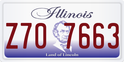 IL license plate Z707663