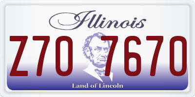 IL license plate Z707670