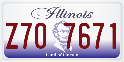 IL license plate Z707671