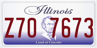 IL license plate Z707673