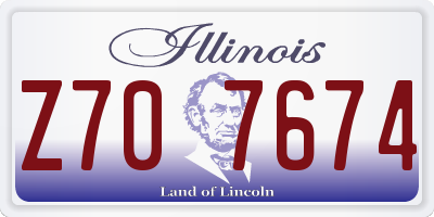 IL license plate Z707674