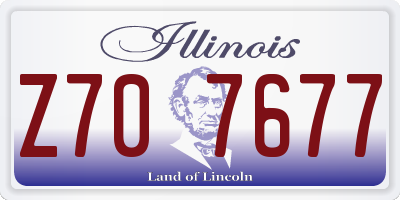 IL license plate Z707677
