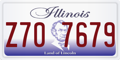 IL license plate Z707679