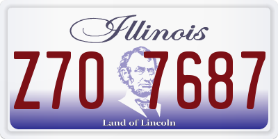 IL license plate Z707687