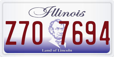 IL license plate Z707694