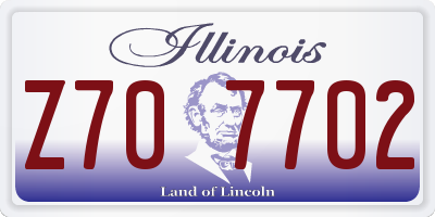 IL license plate Z707702