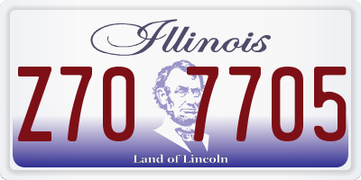 IL license plate Z707705