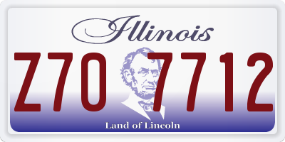 IL license plate Z707712