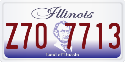 IL license plate Z707713
