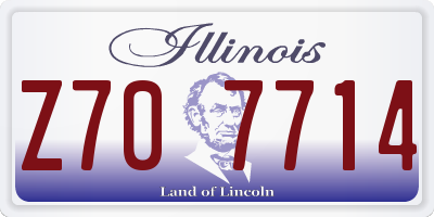 IL license plate Z707714