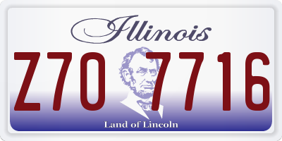IL license plate Z707716