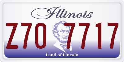 IL license plate Z707717