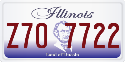 IL license plate Z707722