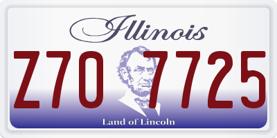 IL license plate Z707725