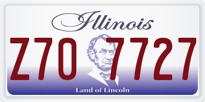 IL license plate Z707727