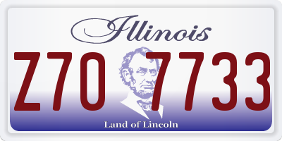 IL license plate Z707733