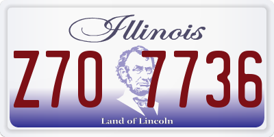 IL license plate Z707736
