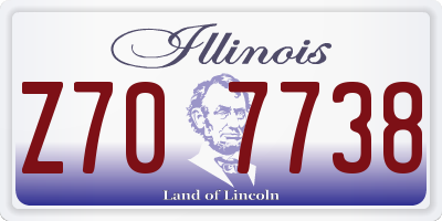 IL license plate Z707738