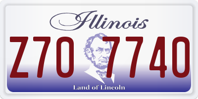IL license plate Z707740