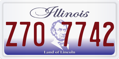 IL license plate Z707742