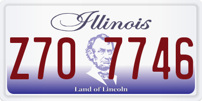 IL license plate Z707746