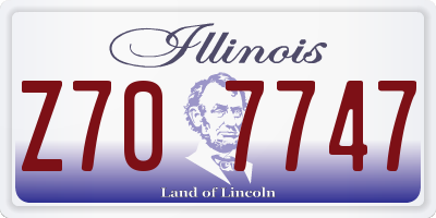 IL license plate Z707747