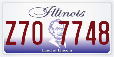 IL license plate Z707748