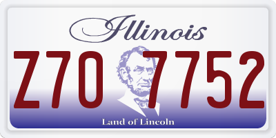 IL license plate Z707752