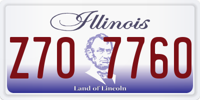 IL license plate Z707760