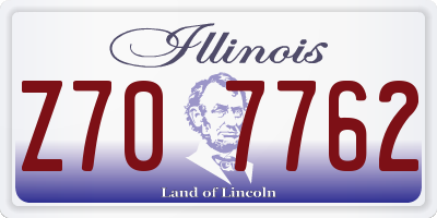 IL license plate Z707762