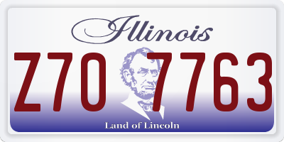 IL license plate Z707763