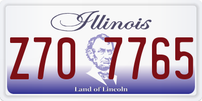 IL license plate Z707765