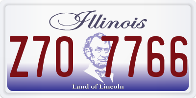 IL license plate Z707766