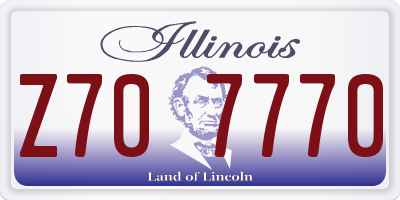 IL license plate Z707770
