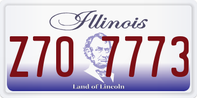 IL license plate Z707773