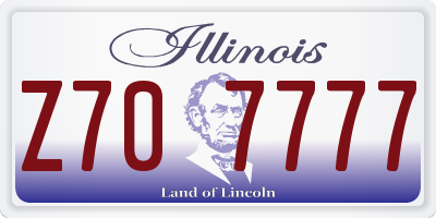 IL license plate Z707777