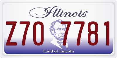 IL license plate Z707781