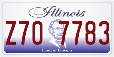 IL license plate Z707783