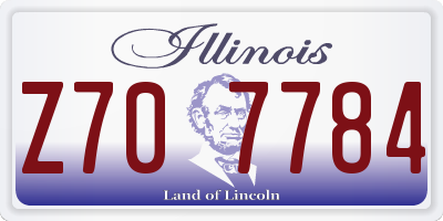 IL license plate Z707784