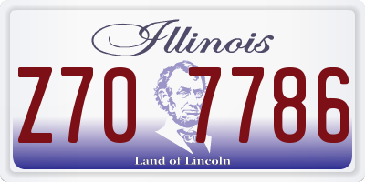 IL license plate Z707786