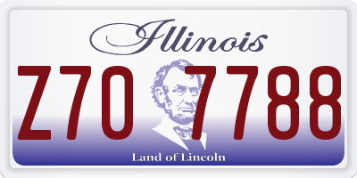 IL license plate Z707788